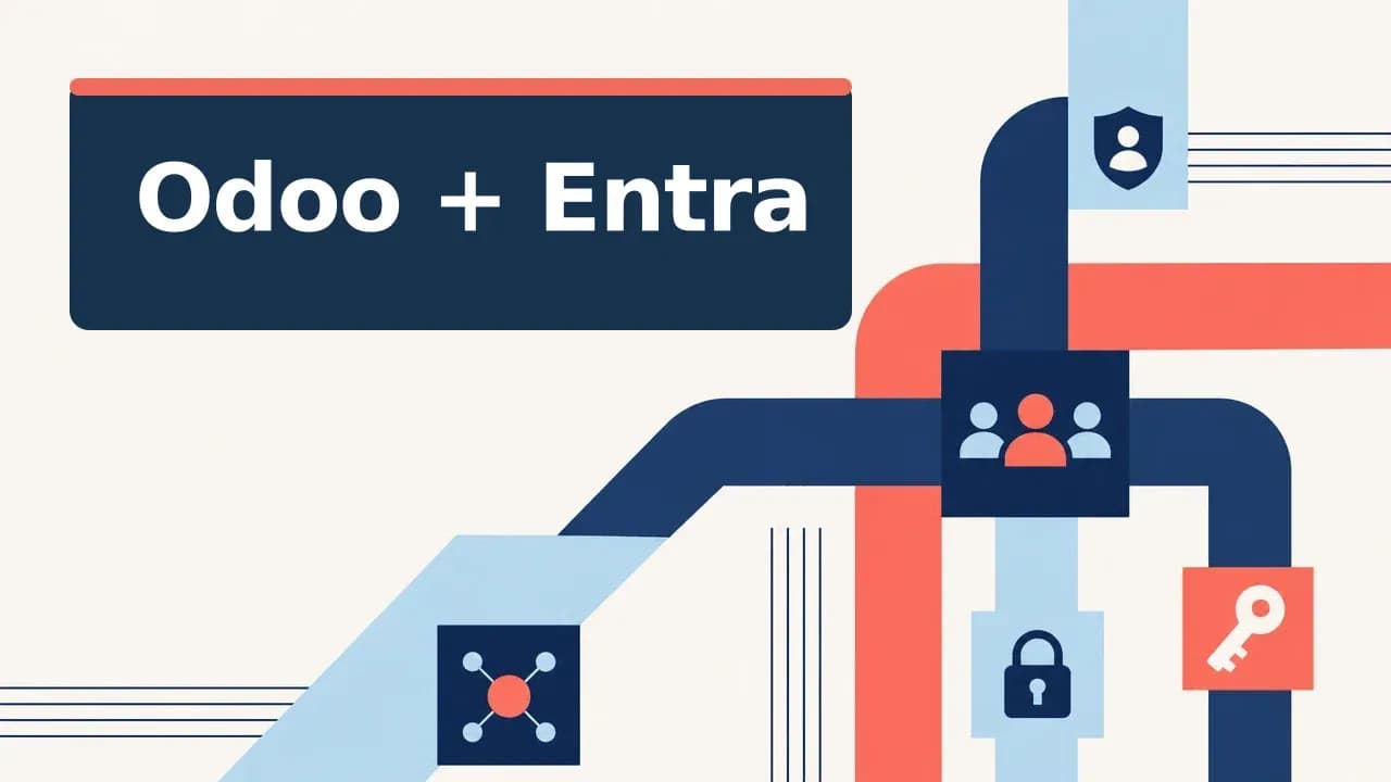 Microsoft Entra groups and app roles mapped to Odoo access groups